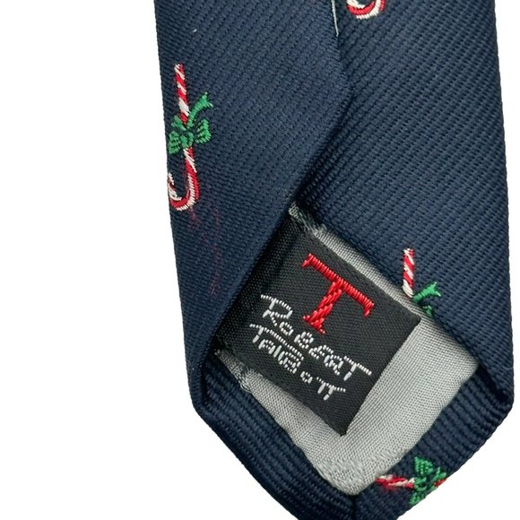 The Talbott Shop Neck Tie Mens Silk and Polyester Blend Christmas Candy Cane - Picture 7 of 8